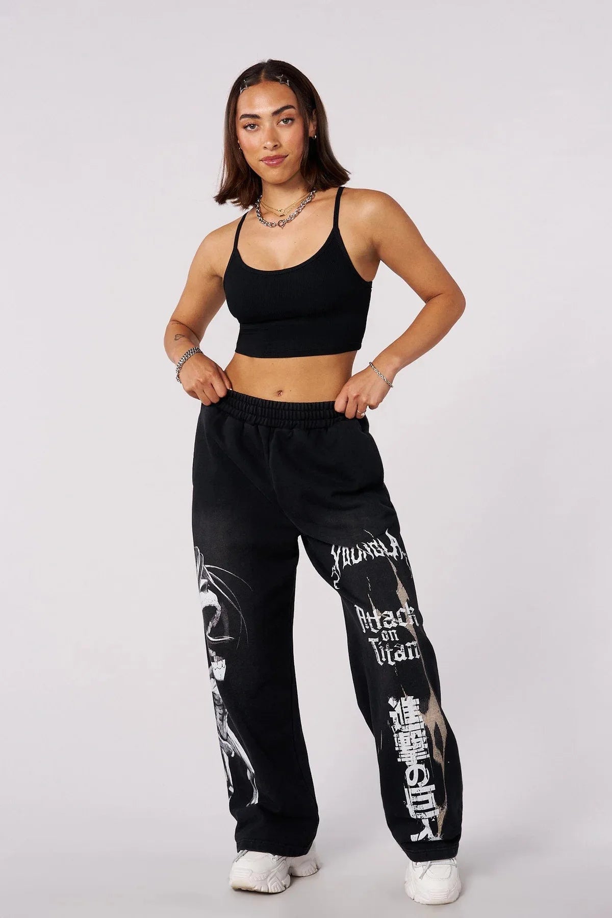 Pantalones deportivos de moda para jóvenes estadounidenses, colaboración con joggers de anime, estampado de rizo de algodón, pantalones casuales de pierna ancha,