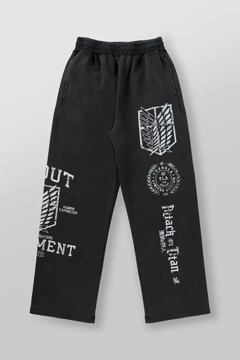 Pantalones casuales con estampado de ataque a los Titanes de Estados Unidos, ropa deportiva de anime para hombre y mujer, pantalones de marca de moda, pantalones de gimnasio de pierna ancha Harajuku Y2K
