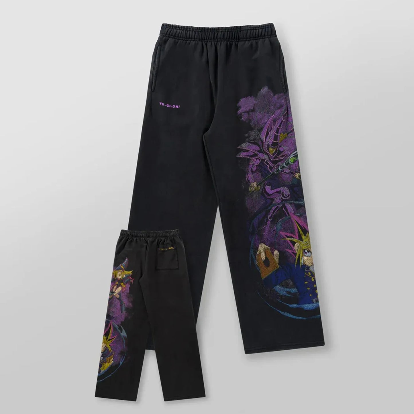 Pantalones colgados de dragón blanco de ojos azules Y2K para hombre, estilo popular, de pierna ancha, estilo informal, estilo Harajuku.
