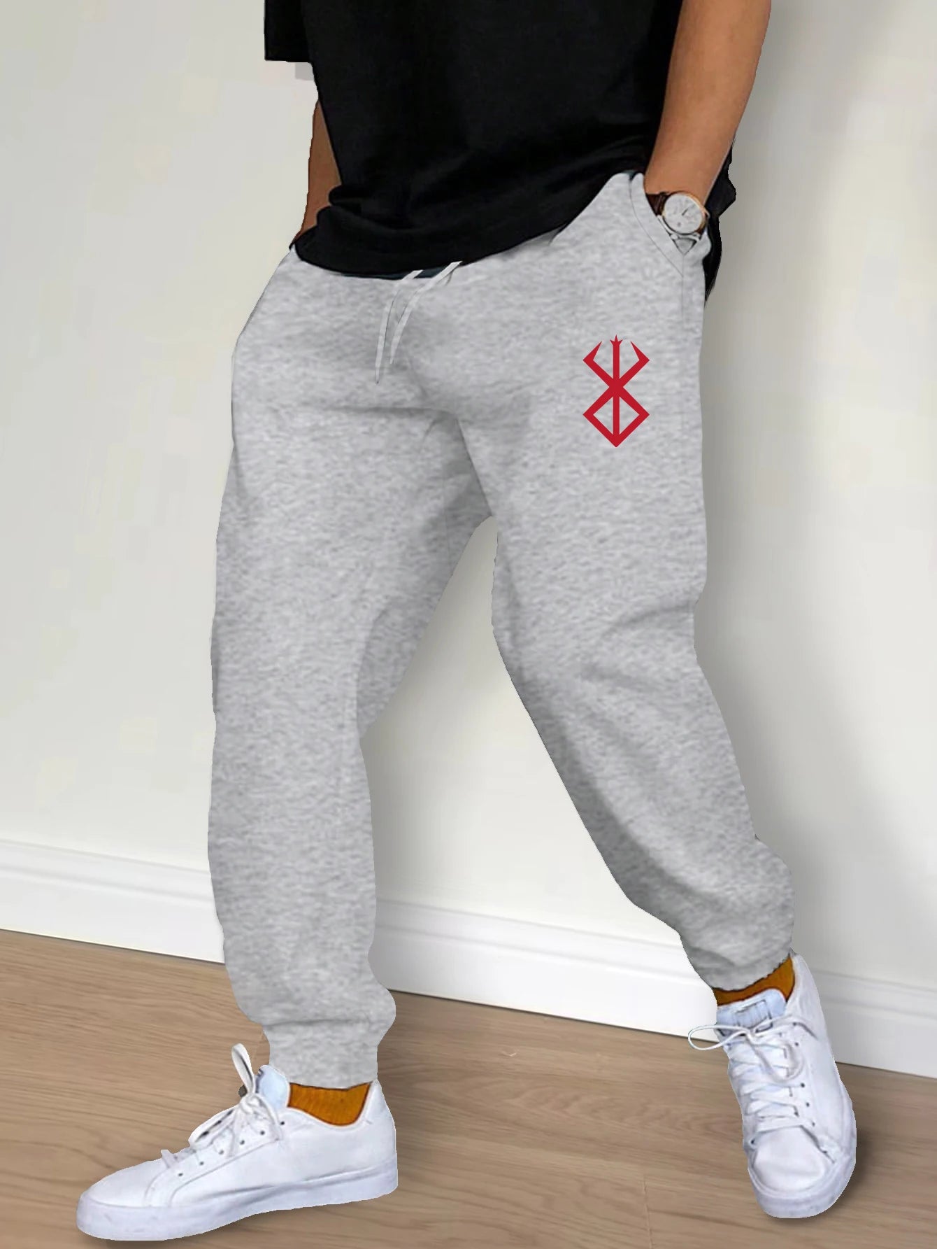 Pantalones casuales de moda para hombre, con cordón, deportivos para entrenamiento, correr, gimnasio, fitness.