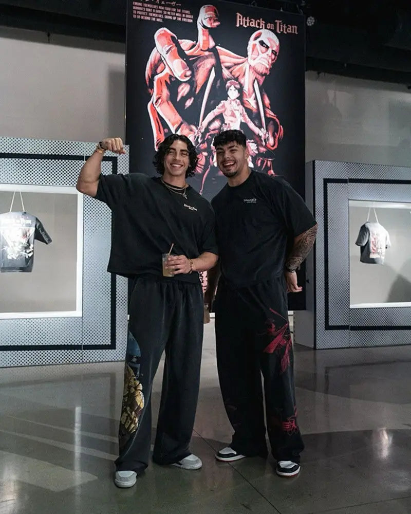 Pantalones casuales con estampado de ataque a los Titanes de Estados Unidos, ropa deportiva de anime para hombre y mujer, pantalones de marca de moda, pantalones de gimnasio de pierna ancha Harajuku Y2K