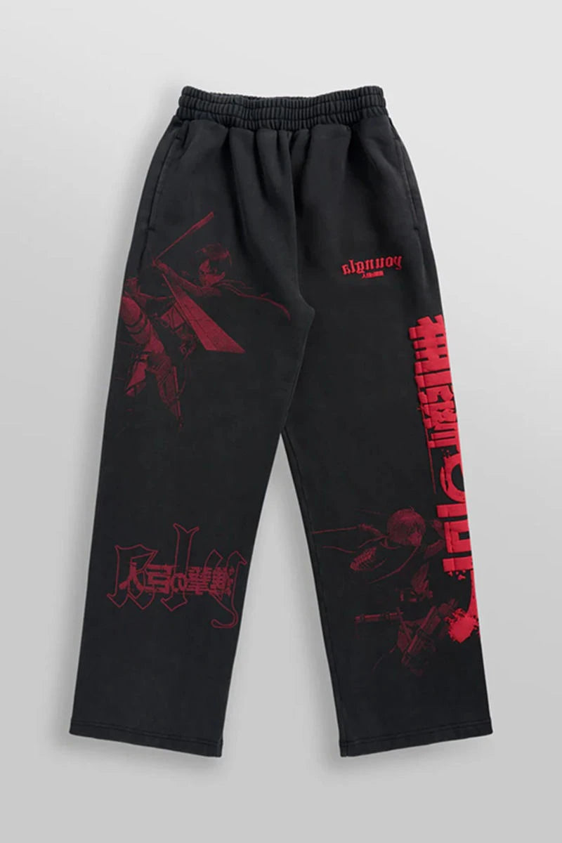 Pantalones casuales con estampado de ataque a los Titanes de Estados Unidos, ropa deportiva de anime para hombre y mujer, pantalones de marca de moda, pantalones de gimnasio de pierna ancha Harajuku Y2K
