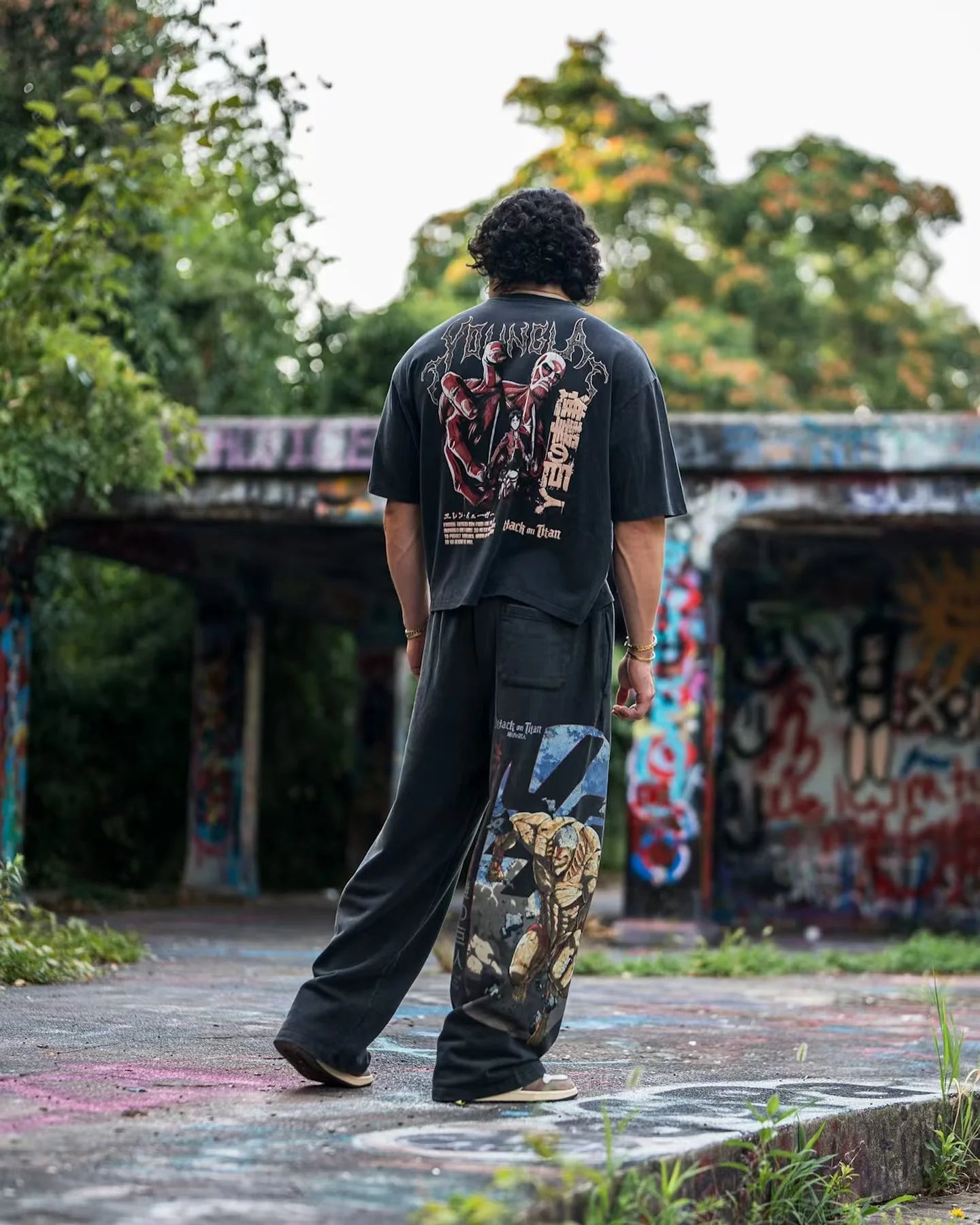 Pantalones deportivos de moda para jóvenes estadounidenses, colaboración con joggers de anime, estampado de rizo de algodón, pantalones casuales de pierna ancha,