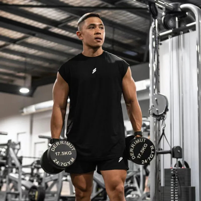 Camiseta deportiva sin mangas para hombre y mujer chaleco de secado rápido transpirable.