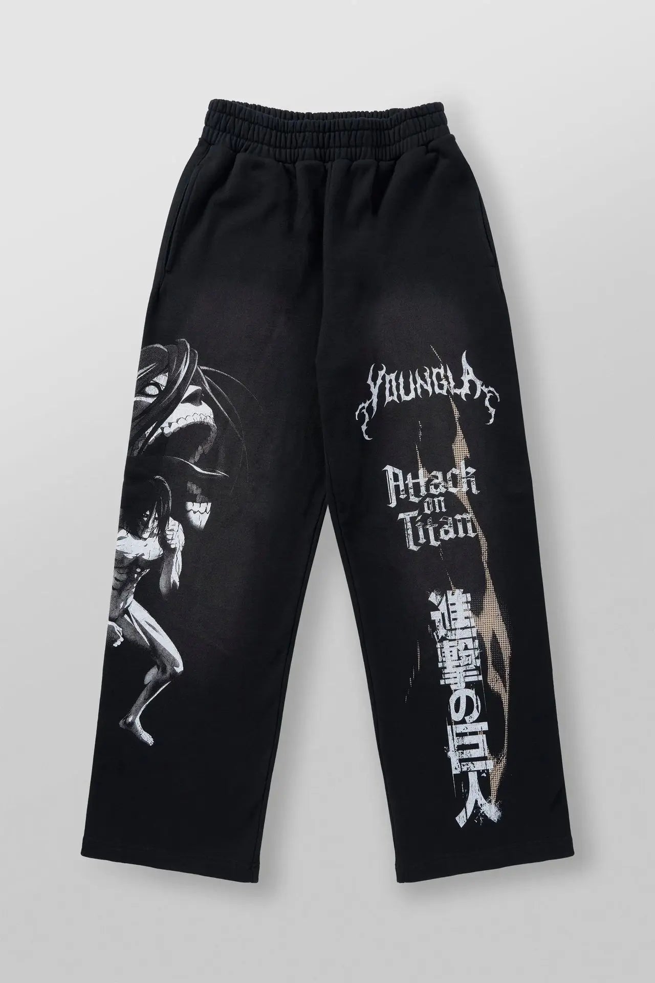 Pantalones deportivos de moda para jóvenes estadounidenses, colaboración con joggers de anime, estampado de rizo de algodón, pantalones casuales de pierna ancha,