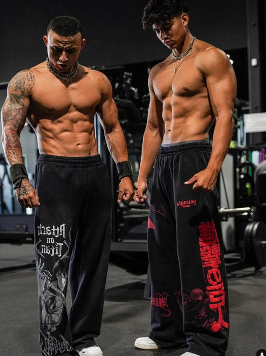 Pantalones casuales con estampado de ataque a los Titanes de Estados Unidos, ropa deportiva de anime para hombre y mujer, pantalones de marca de moda, pantalones de gimnasio de pierna ancha Harajuku Y2K