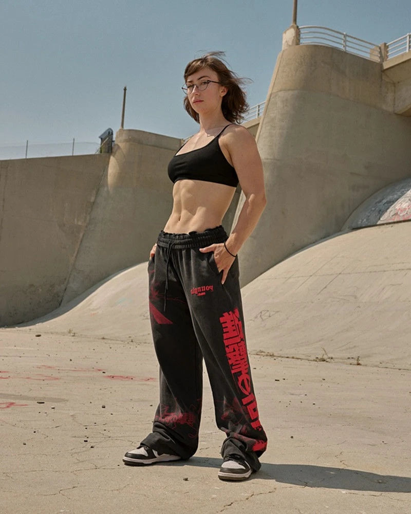 Pantalones casuales con estampado de ataque a los Titanes de Estados Unidos, ropa deportiva de anime para hombre y mujer, pantalones de marca de moda, pantalones de gimnasio de pierna ancha Harajuku Y2K