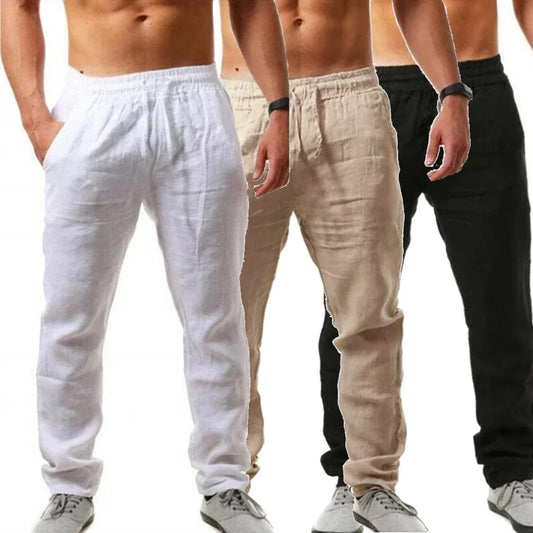 Pantalones casuales de verano para hombre, transpirables, de alta calidad, de chándal, de color sólido, para fitness, y correr.