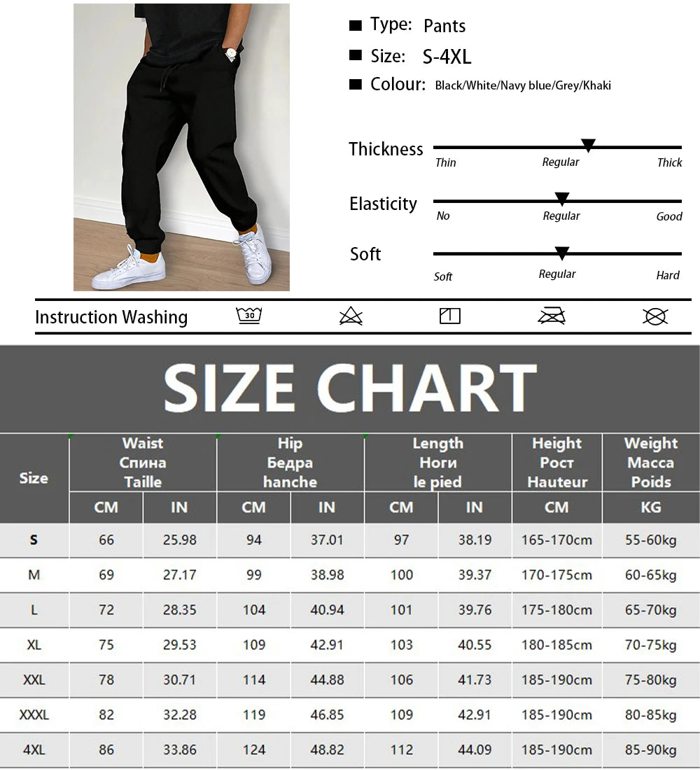 Pantalones casuales de moda para hombre, con cordón, deportivos para entrenamiento, correr, gimnasio, fitness.