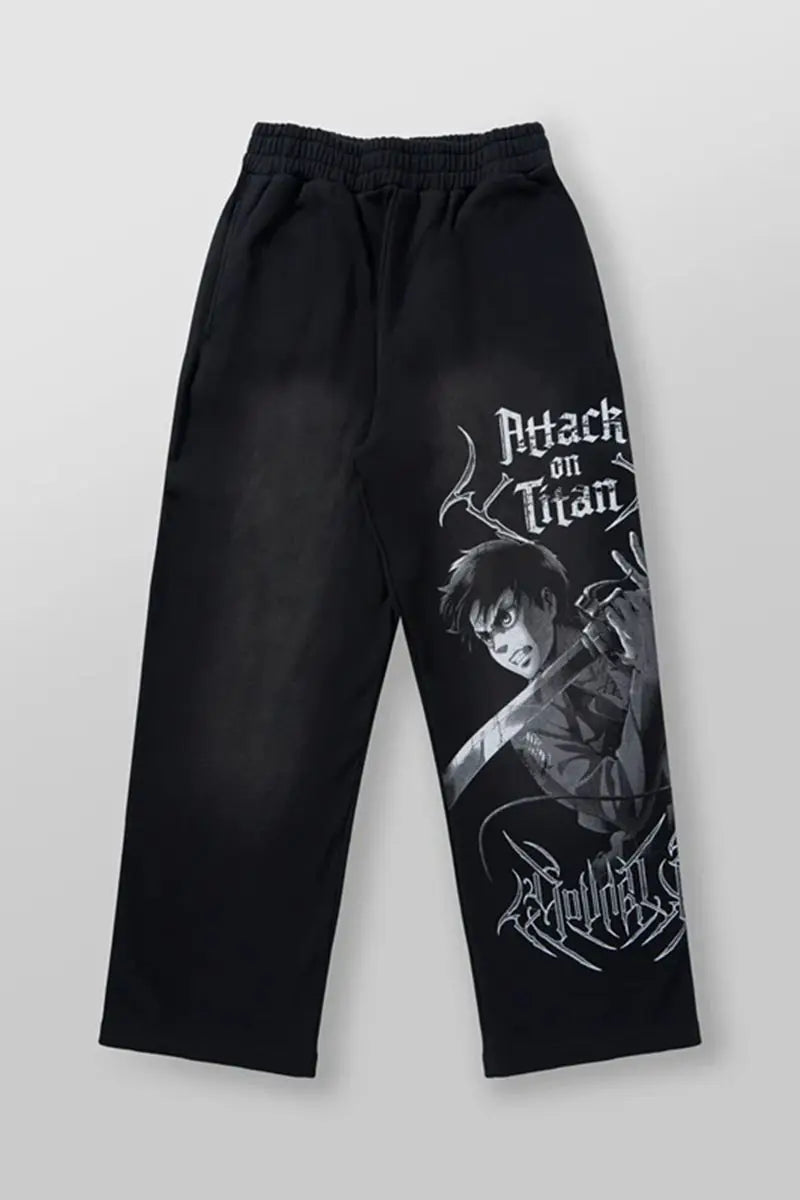 Pantalones casuales con estampado de ataque a los Titanes de Estados Unidos, ropa deportiva de anime para hombre y mujer, pantalones de marca de moda, pantalones de gimnasio de pierna ancha Harajuku Y2K