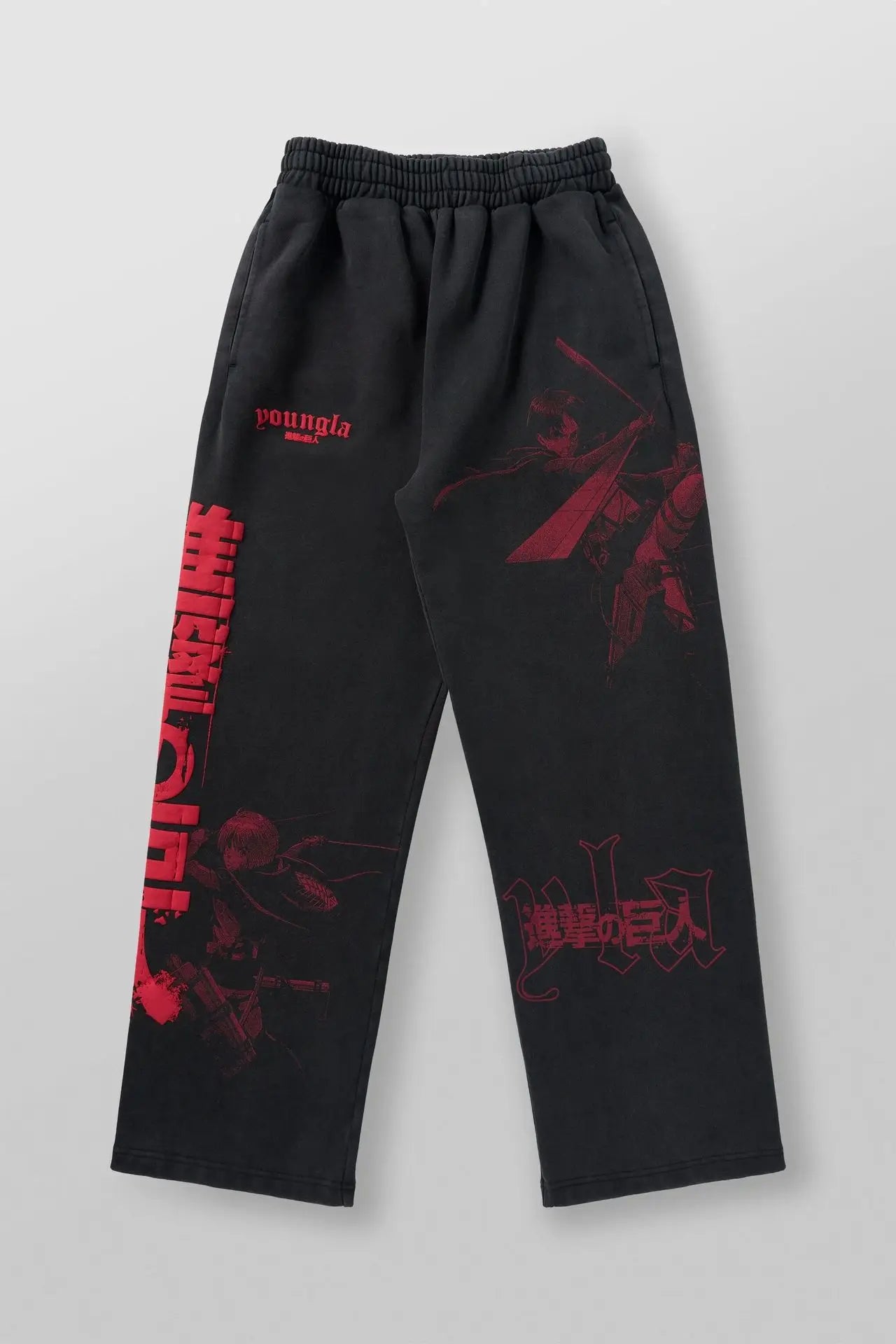 Pantalones deportivos de moda para jóvenes estadounidenses, colaboración con joggers de anime, estampado de rizo de algodón, pantalones casuales de pierna ancha,