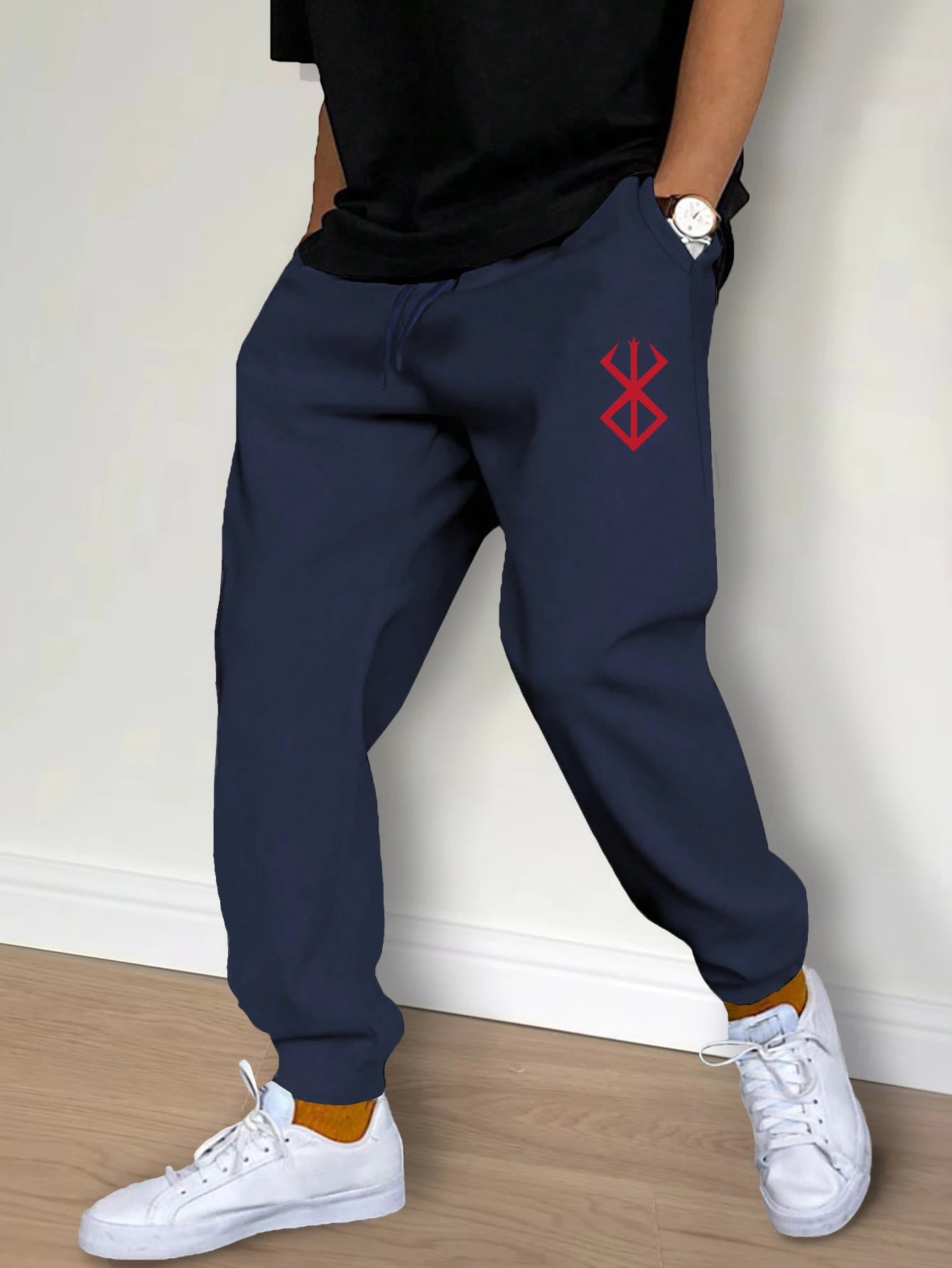 Pantalones casuales de moda para hombre, con cordón, deportivos para entrenamiento, correr, gimnasio, fitness.