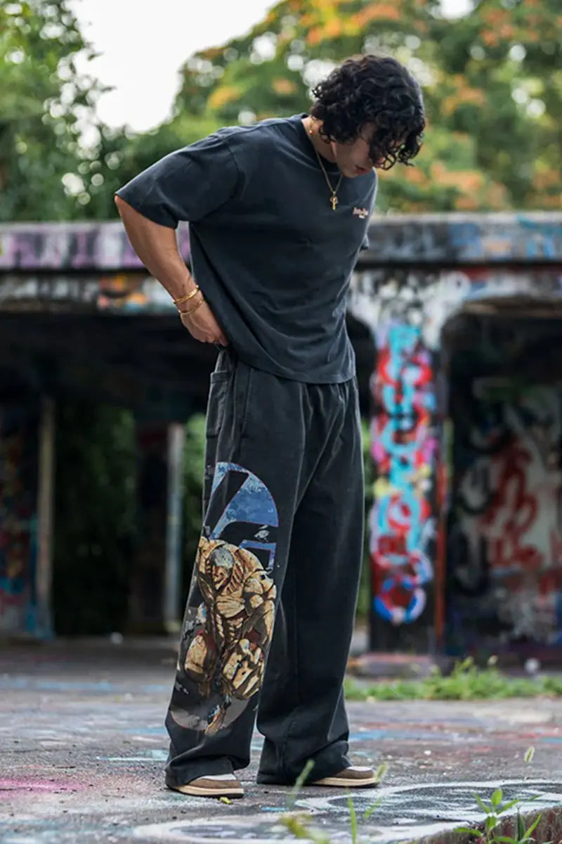 Pantalones casuales con estampado de ataque a los Titanes de Estados Unidos, ropa deportiva de anime para hombre y mujer, pantalones de marca de moda, pantalones de gimnasio de pierna ancha Harajuku Y2K