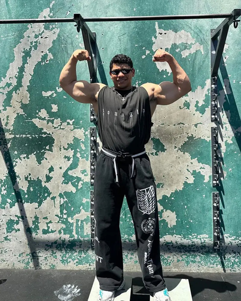 Pantalones casuales con estampado de ataque a los Titanes de Estados Unidos, ropa deportiva de anime para hombre y mujer, pantalones de marca de moda, pantalones de gimnasio de pierna ancha Harajuku Y2K