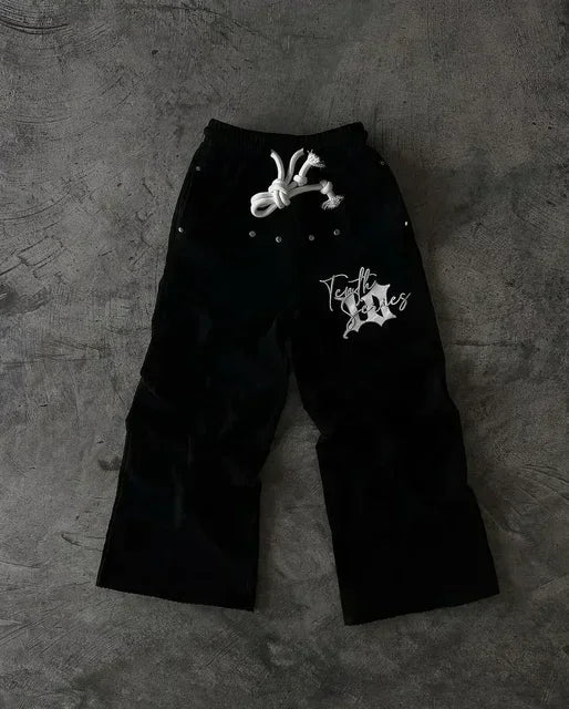 Pantalones de chándal  para hombre y mujer, ropa de calle, estilo Harajuku, hip hop, retro, holgados, con cordón, informales