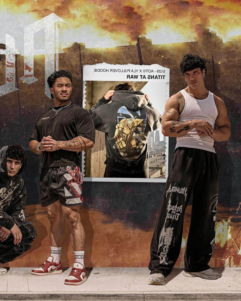 Pantalones casuales con estampado de ataque a los Titanes de Estados Unidos, ropa deportiva de anime para hombre y mujer, pantalones de marca de moda, pantalones de gimnasio de pierna ancha Harajuku Y2K