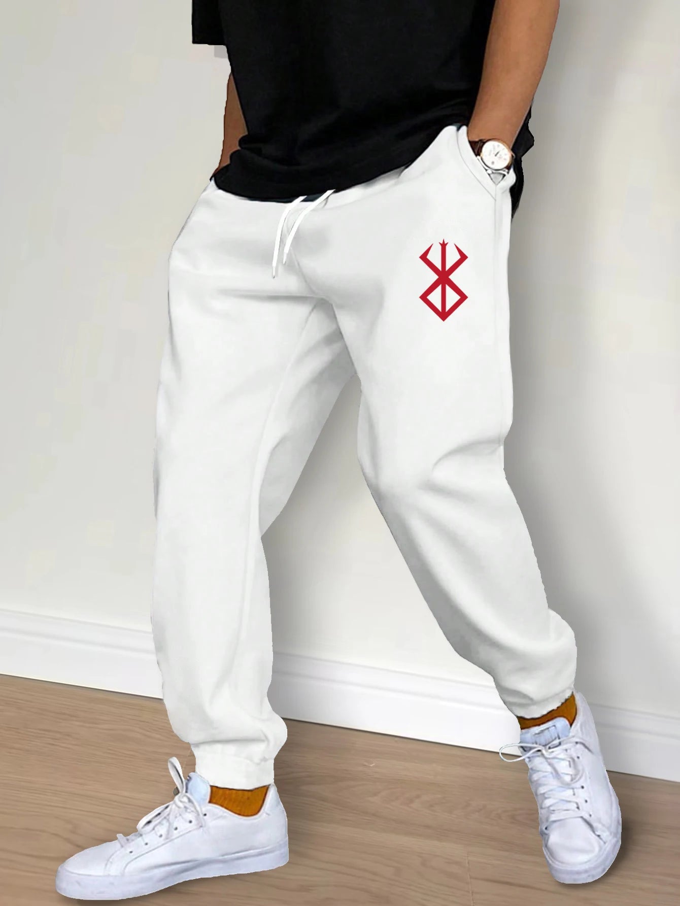 Pantalones casuales de moda para hombre, con cordón, deportivos para entrenamiento, correr, gimnasio, fitness.