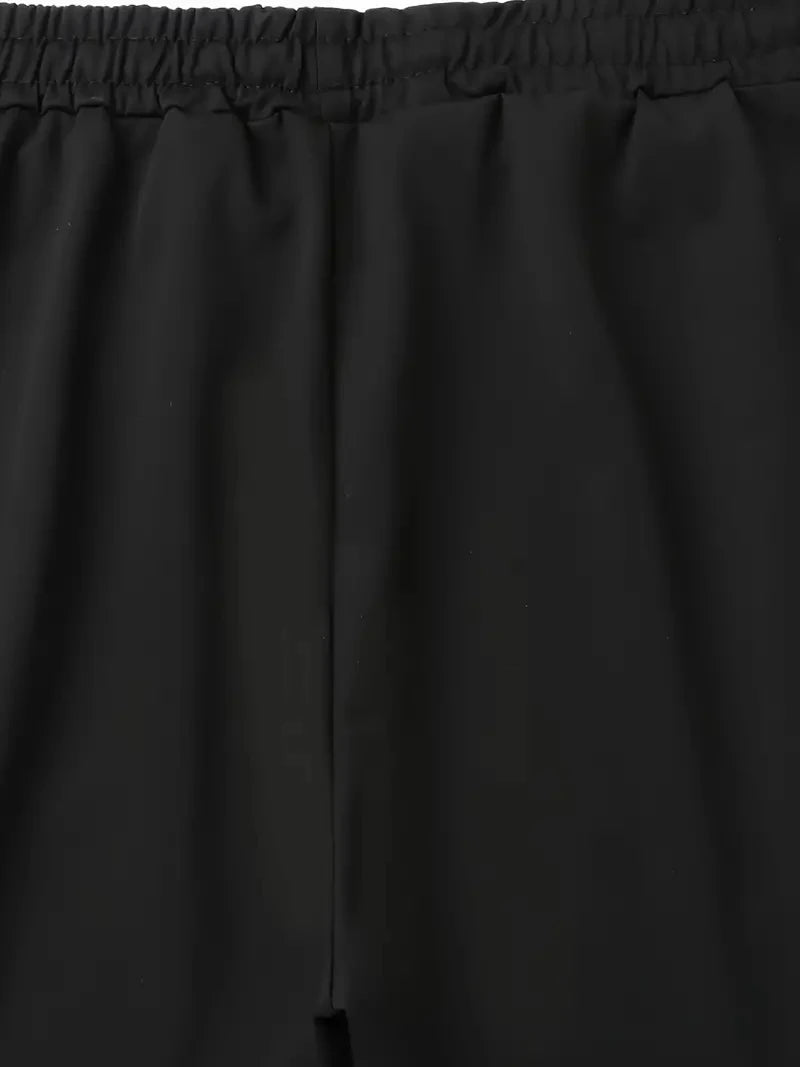 pantalones deportivos casuales para hombre, elegantes ajustados  con bolsillos con cremallera y cordón.