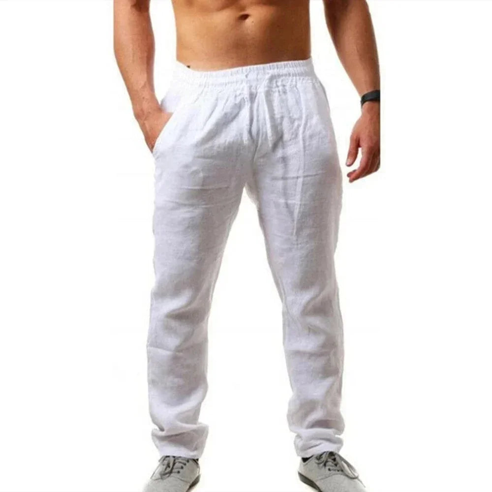 Pantalones casuales de verano para hombre, transpirables, de alta calidad, de chándal, de color sólido, para fitness, y correr.