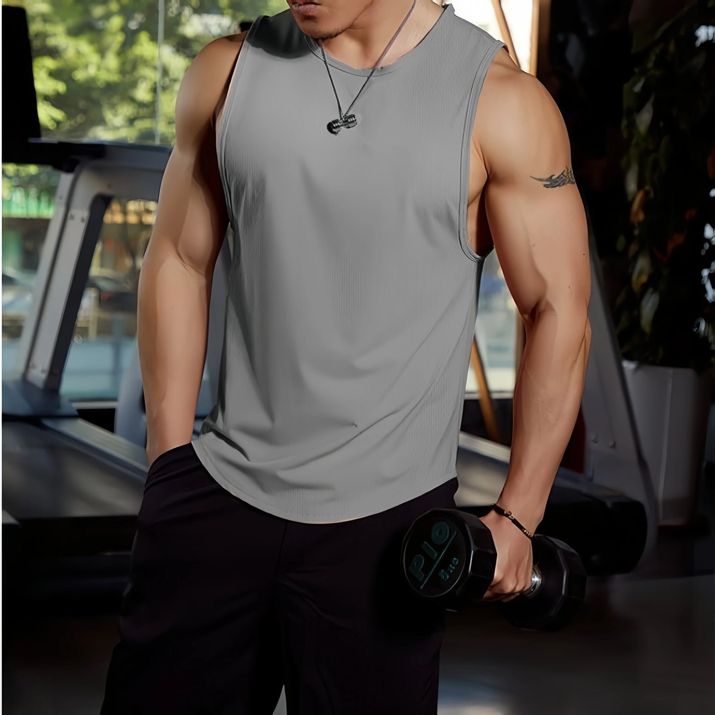 Camiseta de para hombre, para gimnasio, entrenamiento físico